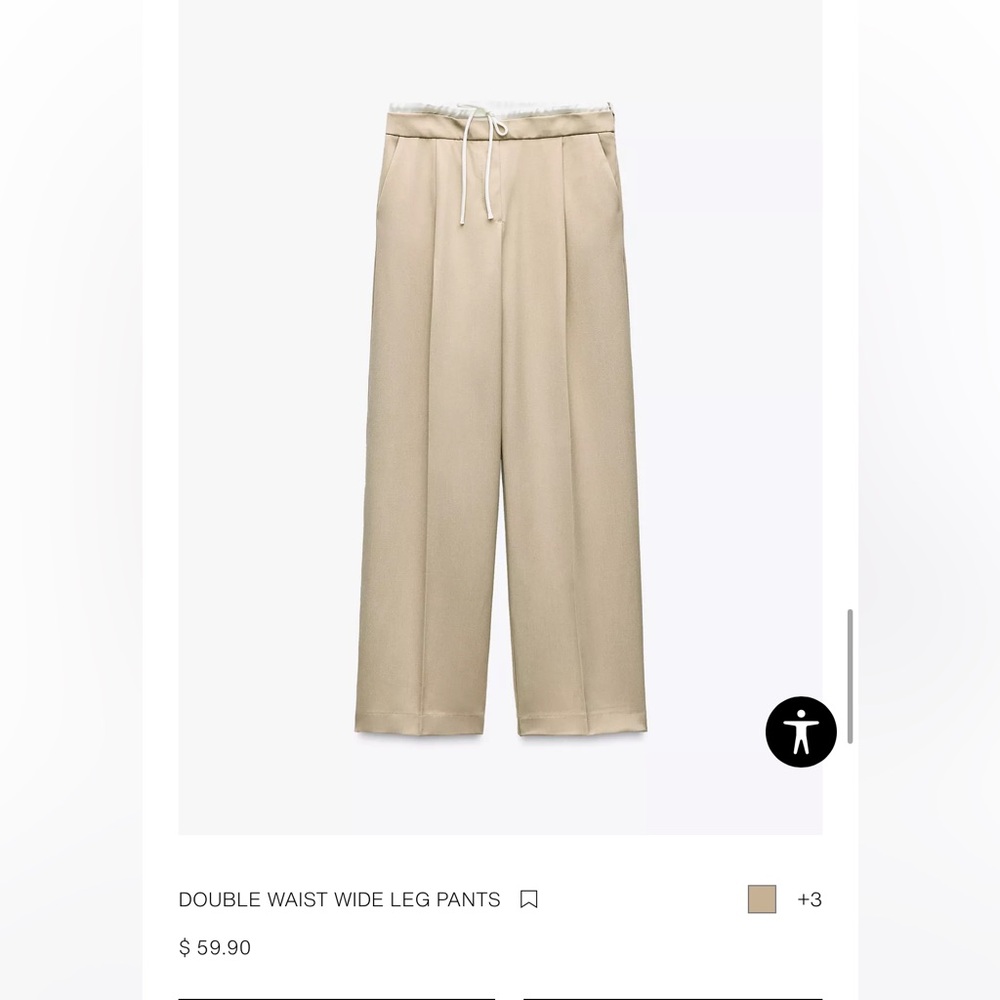 Zara Tan Wide Leg Pants